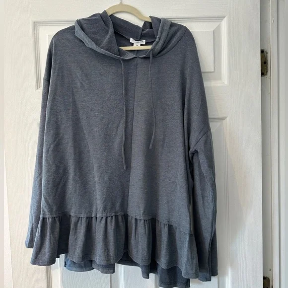 Chic Soul Peplum Hooded Sweater 2X - Picture 1 of 4